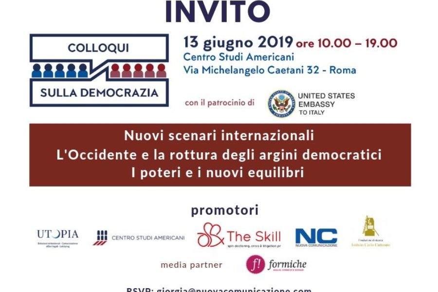 “Colloqui sulla democrazia” – Roma 13 giugno CSA – Sergio Pizzolante tra gli ideatori dell’evento